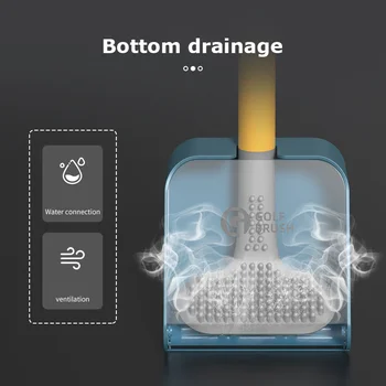 Lung-Manipulate De Golf Din Silicon Perie Wc Suspendate Perie Wc Set De Accesorii Baie Instrumente De Curățare