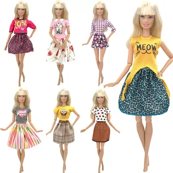 Mai nou Buc Haine Papusa Rochie de Moda Fusta Petrecere Rochie Pentru Papusa Barbie Accesorii Copii Jucarii de Fata cel Mai bun Cadou A03 JJ