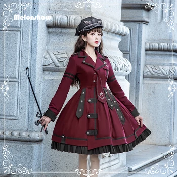 Melonshow Militare Lolita Rochie Roșie În Stil Gotic Lolita Fusta Rochie Victoriană Femei Haine Kawaii Lolita Uniforme Fete