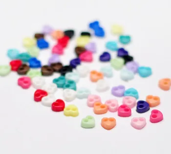Mini butoane 50pcs 4mm 6mm păpușă de plastic butoane de dragoste în formă de inimă pâine butoane pentru diy cusut accesorii ambarcațiuni DIY butoane