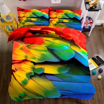 Noi pene Colorate 3D set de lenjerie de Pat acoperi lenjerie de pat carpetă acopere seturi de housse de couette 4buc