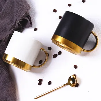 Nordic Negru Ceramica Cana de Cafea pentru Băuturi Calde și Reci Destul Cuplu mic Dejun Ceașcă de Afaceri de Birou Cadou pentru un Prieten