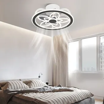 Nordic în formă de Floare Ventilator de Tavan Lumina Restaurant LED-Ventilator Simplu Lumina Camera de zi Dormitor Smart Fan Plafon Candelabru Lumina