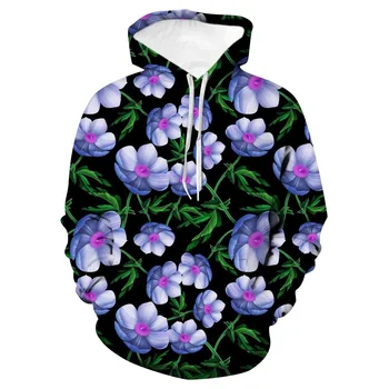 Noua Moda Barbati/Femei Hoodies Butterfly&Flower 3d Print Hoodie Streetwear Hanorac Casual
