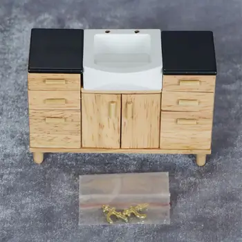 Noutatea Mici cu Mâna Chiuveta Păpuși Baie Chiuvetă Model de Jucărie pentru Micro Peisaj Mini-Dulap din Lemn, Lavoar
