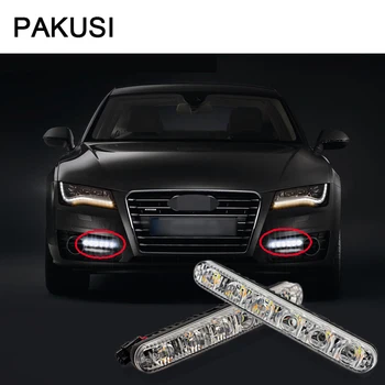 PAKUSI 1Pair Auto LED DRL Lumini 12V 6LED lampa de ceață cu galben de semnalizare Pentru Audi a3 a6 VW Lada Opel, Volvo, Ford, KIA accesorii