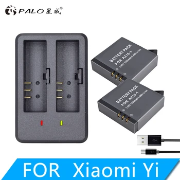 PALO AZ16-1 1400mAh 3.85 V Pentru Xiaomi YI lite / YI 2 / 4Kplus 4k+ AZ16-1 Baterie +Dual USB Încărcător Pentru Xiao yi 4k de Acțiune aparat de Fotografiat