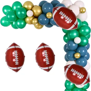 Petrecere de fotbal Aur, Albastru, Verde și Maro Ghirlanda Kit de Fotbal Baloane Folie pentru Fotbal Tema Decoratiuni de Partid pentru Adulți