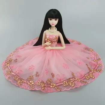 Roz Drăguț Costum de Dans Pentru Papusa Barbie Rochie de Balet 3-strat Fusta Haine Haine Pentru Barbie 1/6 Păpuși cu Accesorii de Jucarie pentru Copii