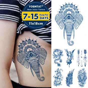 Semi-Permanent Impermeabil Tatuaj Temporar Autocolante Totem Mehndi Elefant Genipin Pe Bază De Plante Suc De Durată Cerneală Fals Brațul Tatoo