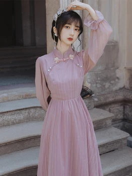 Stil chinezesc cheongsam fata retro elegant fairy dress talie mare victorian rochie kawaii fata de gothic lolita op loli cosplay
