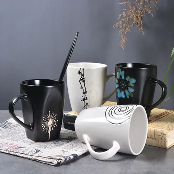 Stil japonez Culoare Glazura de Mână-pictat de Relief Cana Ceramica de Cafea Ceasca de Birou Ceașcă de Ceai Creative Cani Cesti de Cafea