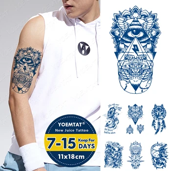 Suc De Cerneală Durată Impermeabil Tatuaj Sticker Ceas Ochi De Tigru Lup Craniu Flash Full Tatuaj Corpul Geometric Art Fals Tatuaj Bărbați Femei