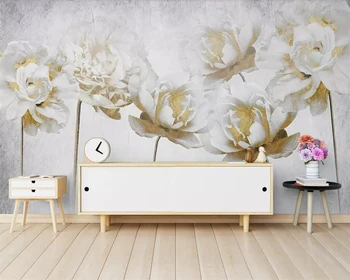 Tapet personalizat fotografie Simplă Floare de Aur a Crescut TV de Fundal pictura murala de Perete Camera de zi Dormitor Acasă Decorare Camera 3D Tapet