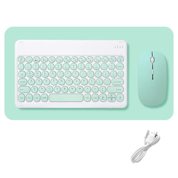 Tastatură fără fir și Mouse-ul Combo Set Rundă Bluetooth ebraică, spaniolă, franceză, coreeană Pentru iOS, iPad, Android, Windows Phone Tablet
