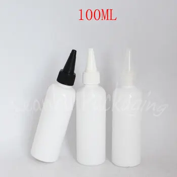100ML Alb Sticla de Plastic a Subliniat Gura Capace , 100CC Gem / Cosmetice de Ambalare de Apă de Sticlă , Gol Container Cosmetice