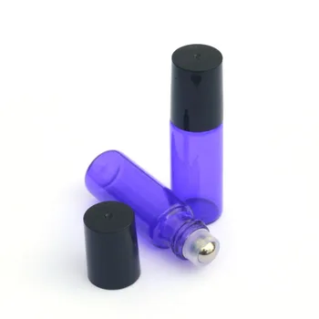10buc Gol 5ml Albastru Roll On Flacon de Sticlă Oțel cu Bilă Lichide Parfum de Uleiuri Esențiale Flacon