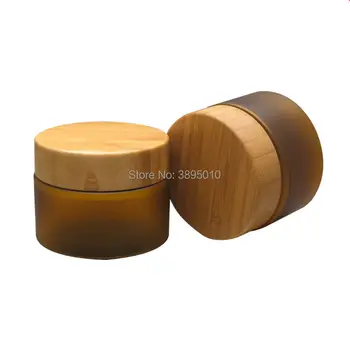 150ml mat de culoare maro animale de COMPANIE crema borcan cu bambus capac din plastic animale de COMPANIE masca crema borcan cu bambus capac F388