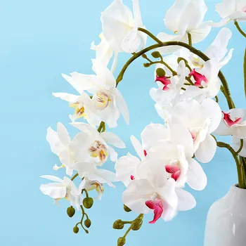 2 buc de Imprimare 3D 9 Capete Phalaenopsis Mână-senzație de Orhidee Latex Artificial, Flori Nunta, Aranjamente florale Decor Acasă
