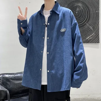 2022 Toamna Lumina Noua Moda de Lux Cămașă cu mâneci Lungi Vrac Japoneză Haina Tricou Casual de Îmbrăcăminte de tip Boutique Stil Simplu MenShirt