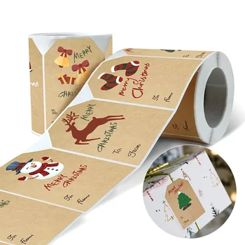 250pcs Kawaii Crăciun Etichete de Etanșare Lipicios Autocolant Estetice Hârtie Kraft Multumesc Papetărie Aprovizionare Decorative Album