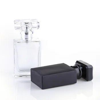 30ml de Mare Capacitate Negru Sticle de Parfum 15 buc/lot Clar de Călătorie Spray Parfum Sticle de Sticlă
