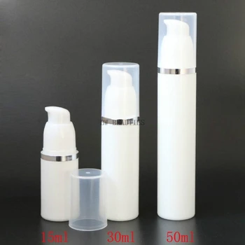 500Pcs/Lot PP 15 ml 30 ml 50 ml flacon airless alb culoare clară pompa airless pentru lotiune crema BB vid sticla Alb + Aur