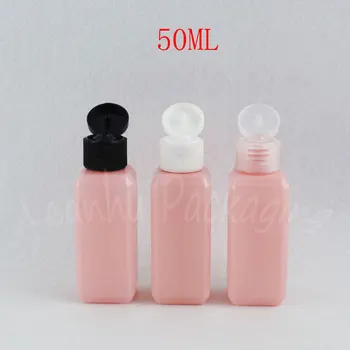 50ML Roz Sticlă de Plastic Flip Capacul de Sus , 50CC Șampon / Loțiune Sub-îmbuteliere , Gol Container Cosmetice ( 50 buc/Lot )