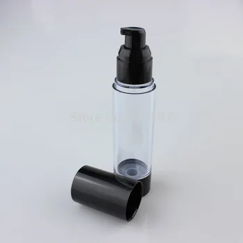 50pcs 50ML Negru Vid Pompa Airless Sticla cu Rață Gura , Plastic Cosmetice Ulei Esență Lotiune Gel Refill ambalare Sticla