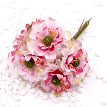 6 BUC Mini Plum Blossom de Mătase Artificială de Flori Copilul Respirația Buchet Floral Aranjamente Weddding Decoratiuni DIY Meșteșug Consumabile