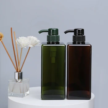 650ml PETG Reîncărcabile Sticlă Pătrat Pompa de Plastic pentru Sticle de Șampon balsam de Mână Dozator Recipient 10buc