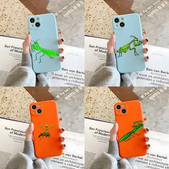 Animale Mantis Caz de Telefon Orange Și Albastru Pentru Apple IPhone 12Pro 13 11 Pro Max Mini Xs X Xr 7 8 6 6s Plus Se 2020 de Acoperire