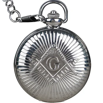 Britanic Masonice Semn de Argint Cuarț Ceas de Buzunar Mare Casual Moda Retro Colier Bijuterii Femei și Bărbați reloj de bolsillo