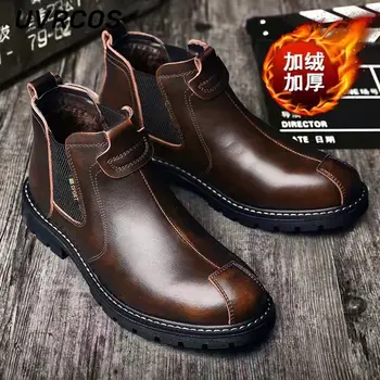 Bărbați în aer liber Cizme Scurte Scule Fleece Cald Bumbac Pantofi de Mare de Moda de top Maneca Culoare Solidă 2022