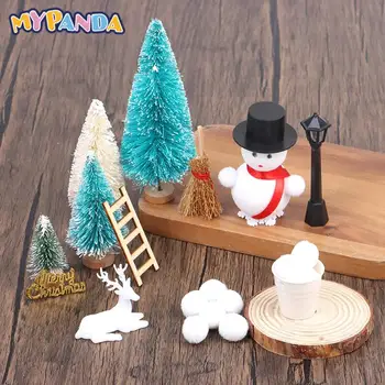 Casă De Păpuși Elf Ușă Decor De Crăciun Șir Pălărie Cununa Mini Copac Cutii De Cadouri Zână Toyhouse Miniatură Modelul Scena