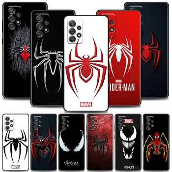 Caz de telefon Pentru Samsung Galaxy A72 A52 A42 A22 A32 A21s A02s A12 A51 A71 A41 A31 A11 A01 5G Capac de Silicon Marvel Spider man Logo-ul