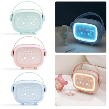 Creative Electronice Ceas Deșteptător Lumina de Noapte Drăguț Digital incarcare USB-Ceas Copii LED Smart Noptiera Dormi Noaptea Lumina Decor Acasă