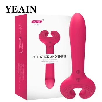 De sex masculin jucărie de sex feminin vaginale vibrații masturbari YEAIN 3 punct de vibrații penis stick adult de sex feminin vibrator sex feminin vibrator toy