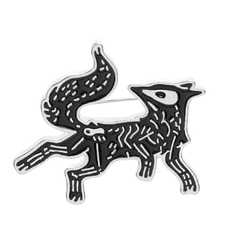 Email fox ace broșe alb negru vulpi brosa ac de rulare animal ace insigna Butonul hunter brosa femei pin geanta accesorii