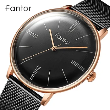 Fantor Lux Minimalist Cuarț Om Nou Brand Clasic cu Plasă de Oțel Ceas de mana Barbati Casual Impermeabil Ceasuri pentru Barbati