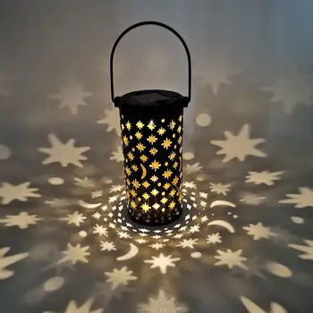Impermeabil LED Lumina Solara din Fier Forjat Înstelat Proiector LED Felinar Agățat de Grădină Cale Courntyard Decor