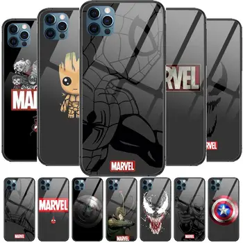 Iron Man, Spiderman Pahar de Caz Pentru iphone 13 12 11 Pro Max 12Pro XS Max XR X 7 8 Plus SE 2020 mini Caz Temperat Capacul din Spate