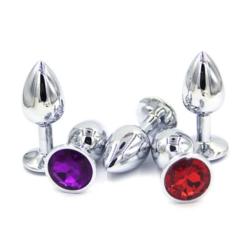 Metal Mini Jucarii Anale cu un Diamant, Dop de Fund de G-Spot Stimulator cu diferite Culori Diamante, Jucării Sexuale pentru Homosexuali sau Femei