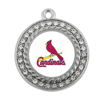 NOI de Baseball St. Louis Cardinals charm placate cu argint antic bijuterii de cristal