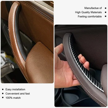 Pentru BMW X5 X6 F15 F16 Auto de Interior din Fibra de Carbon Textura Ușa Trageți Mânerul Capac de Protecție Trim