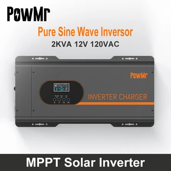 PowMr 2000W Hibrid Solar Invertor Solar Baterie 12V DC La AC 110V 2KVA Pure Sine Wave Inverter Display LED de Lucru Cu Panou Solar