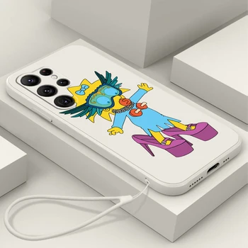 Simpson Desene animate Amuzant Caz Pentru Samsung Galaxy S22 S21 S20 S10 Note20 10 Ultra Plus Pro FE Lite Lichid Coarda Telefon Acoperi Coque