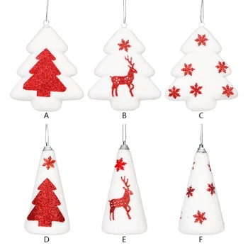 Super Accesibile 3 Piese Ornamente Pentru Pomul De Craciun Pandantiv Minge De Crăciun Spuma Flocking Ornamente