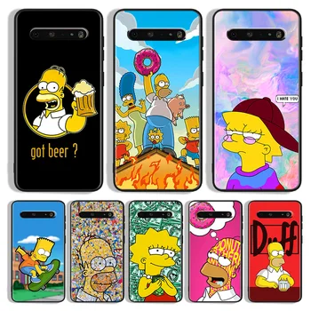 The Simpsons Telefon Caz Pentru LG K 92 71 51S 42 30 22 20 50 40 Q60 V 60 50 40 35 30 G8X G8S ThinQ Capac Negru