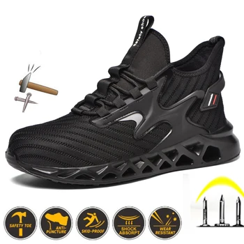 Ușor de Siguranță Pantofi în aer liber Respirabil Non-alunecare EVA Impermeabil bombeu metalic Puncție-dovada Sport Barbati Ghete Pantofi de Lucru